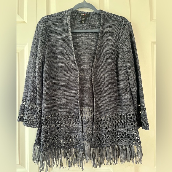 Style and Co. Open front boho cardigan jacket. - Picture 3 of 9